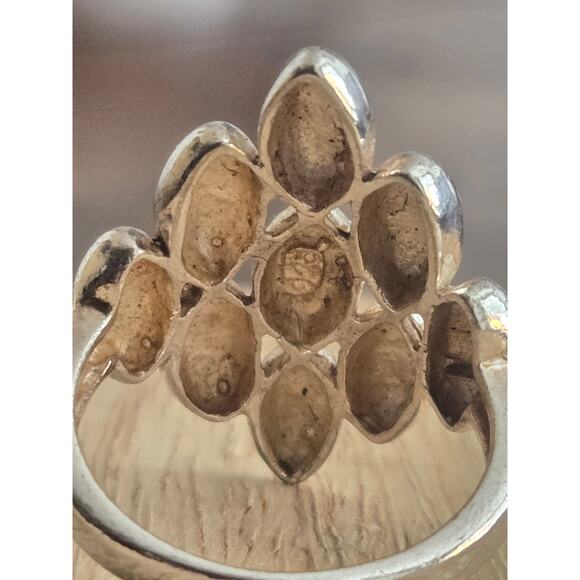 Vintage Modernist or Brutalist Design Sterling Silver Pyramid Ring, Size 7 - Picture 5 of 10